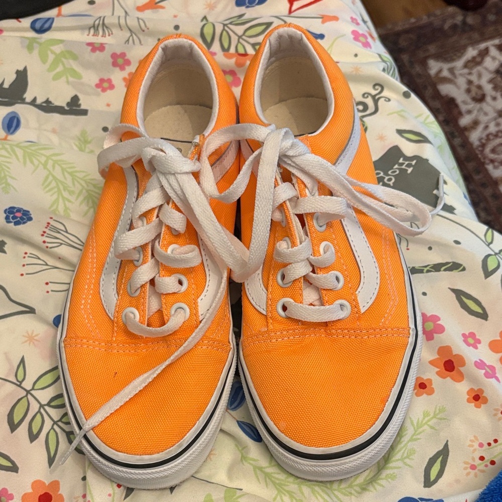 Vans Orange and White Sneakers